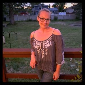 Sweet Embroidered Summer Top- ecote- Small